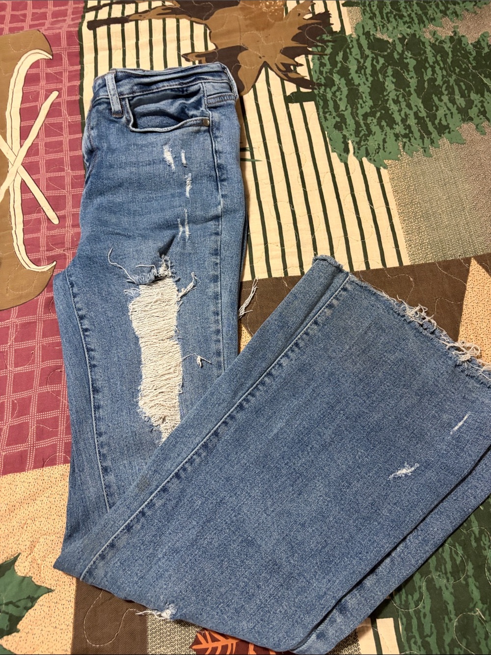 2 pairs Judy Blue Light Blue Distressed Flare Jeans